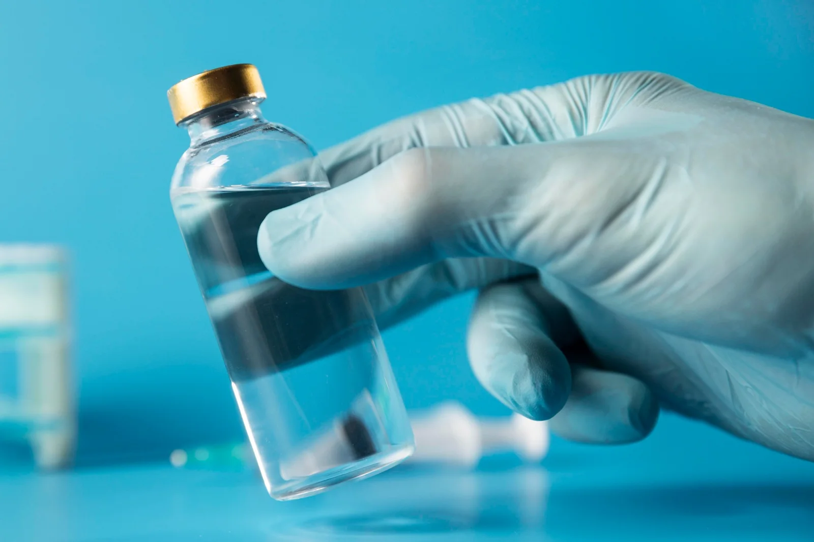 Research vial in a laboratory setting